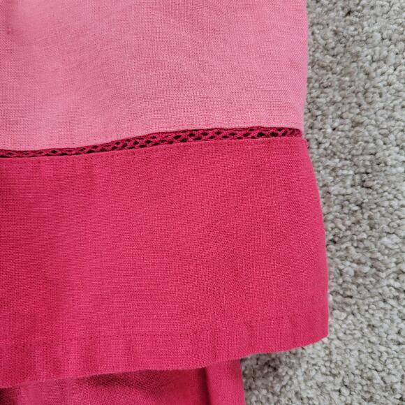 VTG Norton Studio Linen Tank Pant Set Womens Petite XL Pink Capri Resortwear - Picture 7 of 16